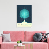 Sci-Fi Ad、ブルーアトミック時計、深い宇宙 キャンバスプリント (インサイチュ (リビング))