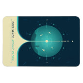 Sci-Fi Ad、ブルーアトミック時計、深い宇宙 マグネット (横)