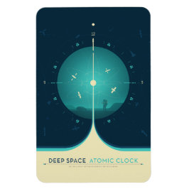 Sci-Fi Ad、ブルーアトミック時計、深い宇宙 マグネット