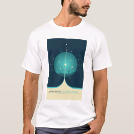 Sci-Fi Ad、ブルーアトミック時計、深い宇宙 Tシャツ