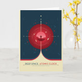 Sci-Fi Ad、赤原子時計、深い宇宙 カード (黄色い花)