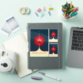 Sci-Fi Ad、赤原子時計、深い宇宙 シール (iPadカバー)