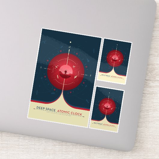 Sci-Fi Ad、赤原子時計、深い宇宙 シール (詳細)