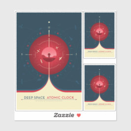Sci-Fi Ad、赤原子時計、深い宇宙 シール