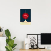 Sci-Fi Ad、赤原子時計、深い宇宙 ポスター (ホームオフィス)