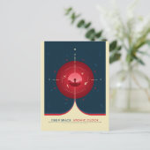 Sci-Fi Ad、赤原子時計、深い宇宙 ポストカード (スタンド正面)