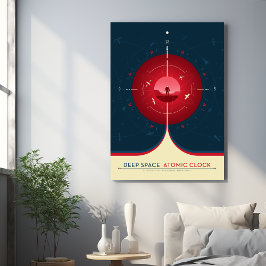 Sci-Fi Ad、赤原子時計、深い宇宙 メタルプリント
