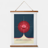 Sci-Fi Ad、赤原子時計、深い宇宙 吊り下げ型タペストリー (正面)