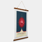 Sci-Fi Ad、赤原子時計、深い宇宙 吊り下げ型タペストリー (傾斜あり)