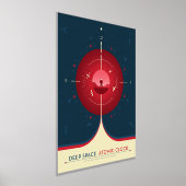Sci-Fi Ad、赤原子時計、深い宇宙 箔ポスター (レイダウン)