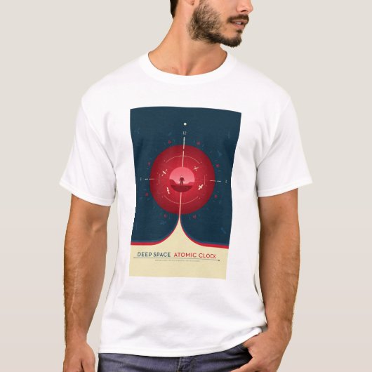 Sci-Fi Ad、赤原子時計、深い宇宙 Tシャツ (正面)