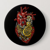 Sci Fi Art Steampunk Human Heart Anatomy  缶バッジ (正面)