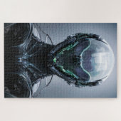 Sci fi Assassin Cyberpunk Hunter Droid ジグソーパズル (横)