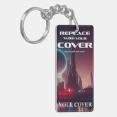 Sci Fi Book Cover & Quote Personalized Author Swag キーホルダー (正面左)