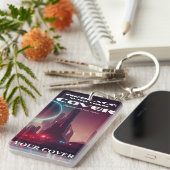 Sci Fi Book Cover & Quote Personalized Author Swag キーホルダー (正面右)