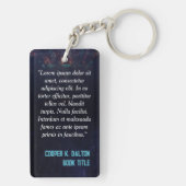 Sci Fi Book Cover & Quote Personalized Author Swag キーホルダー (裏面)