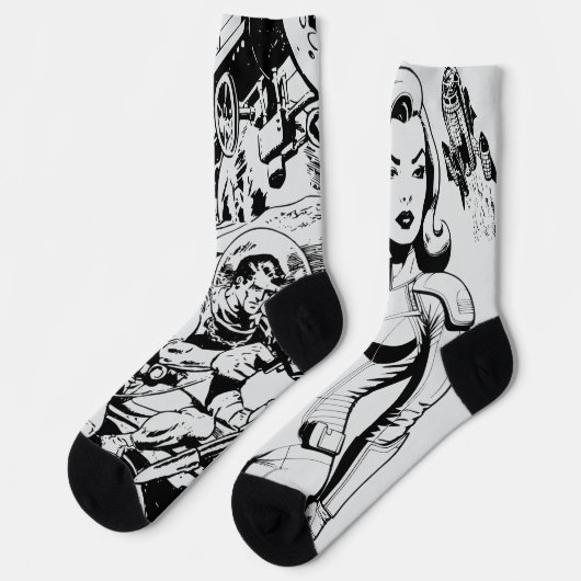 SCI-FI Classic Lite Grey Socks ソックス (左)