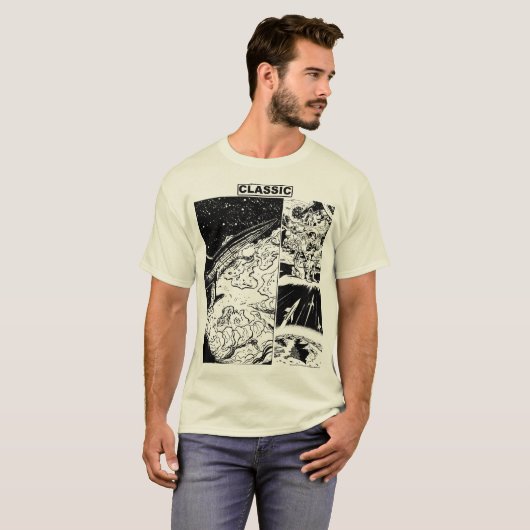 SCI-FI Classic Retro Graphic T-Shirt Tシャツ (正面フル)