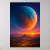 Sci-Fi Cosmic City Poster Wall Art – Futuristic  ポスター (正面)