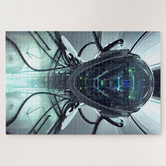 Sci-Fi Cyber Droid Fighter Pilot ジグソーパズル (横)