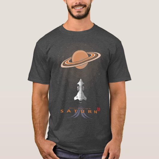 Sci Fi Destination Saturn Tシャツ (正面)