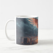 Sci-Fi Fantasy Cyberpunk Mug. Sentinel of Crimson コーヒーマグカップ (左)