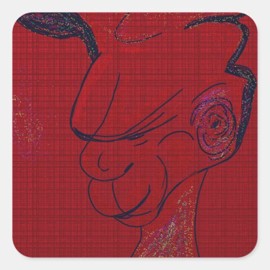 Sci-fi Fantasy Hunting Dog スクエアシール (正面)