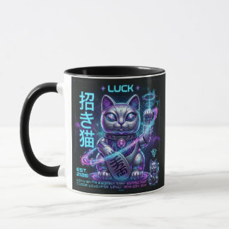 Sci-Fi Lucky Cat Maneki Neko Cosmic Charm グラフィック マグカップ