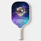 Sci-Fi Metallic Pickleball Orbital Core – Galaxy O ピックルボールラケット (裏面)