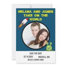 Sci-Fi-Raketen Schiff - Save the Date