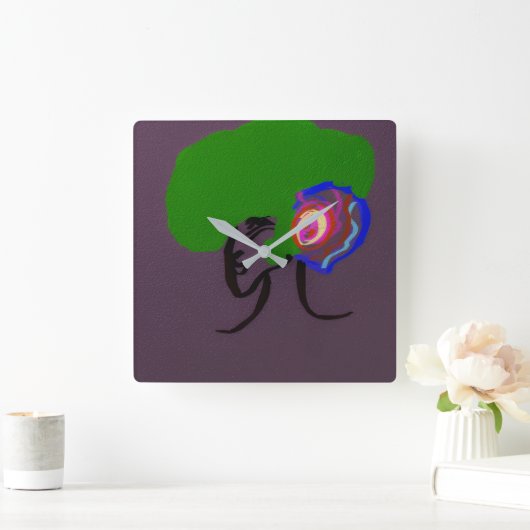 Sci-fi Seashell Creature スクエア壁時計 (ホーム)