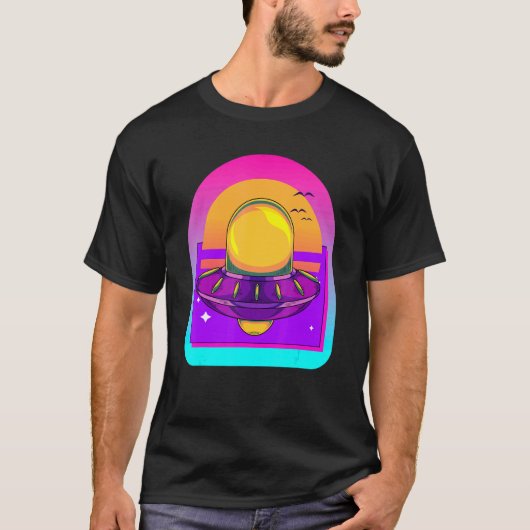Sci Fi Vaporwave未識別オブ飛んでいるジェクト80s Uf Tシャツ (正面)