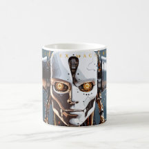 Sci-Fi White Gold Android Deus Ex Machina