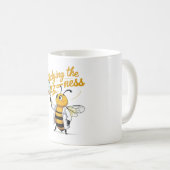 Science おもしろい Bee Mug - "Studing the Buzz-ness" コーヒーマグカップ (正面右)