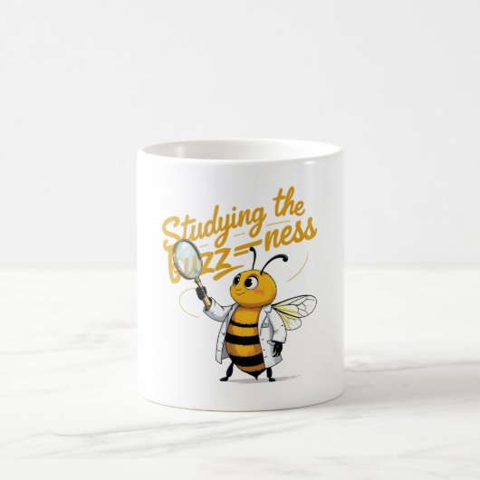 Science おもしろい Bee Mug - "Studing the Buzz-ness" コーヒーマグカップ (中央)