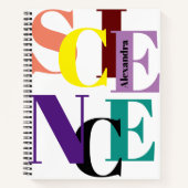 「SCIENCE」カラフルなオーダーメイド ノートブック (正面)