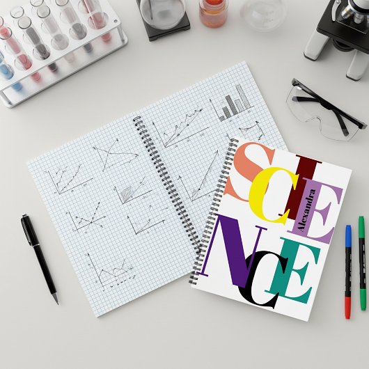 「SCIENCE」カラフルなオーダーメイド ノートブック
