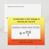 Science, Accelerationは速度の増加 ポストカード (正面/裏面)