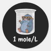 Science &amp; Technology Funny Chemistry 1 Mole L  ラウンドシール (正面)