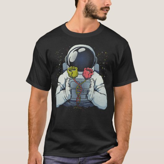 Science Astronaut DNA Roses by Tobe Fonseca Tシャツ (正面)
