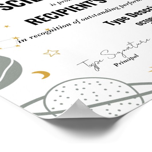 Science award with space theme ポスター (角)