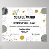 Science award with space theme ポスター (正面)