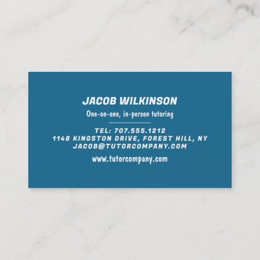 Science Beakers、Science Tutor、先生 名刺 (裏面)