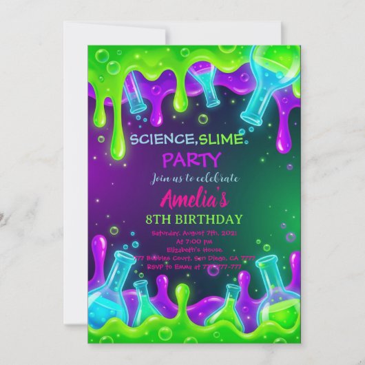 Science Birthday Invitation Science Invite 招待状 (正面)