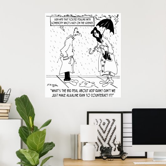 Science Cartoon 7084 ポスター (ホームオフィス)