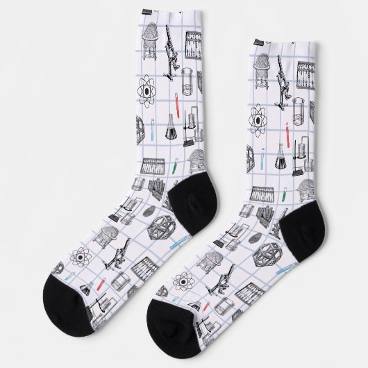 Science Chemistry Scientist Pattern ソックス (左)