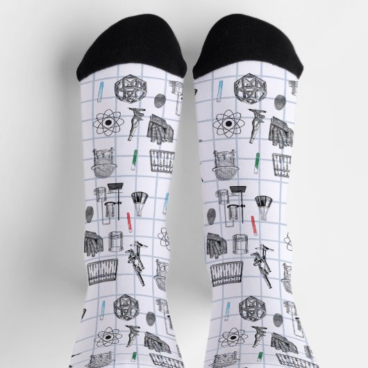 Science Chemistry Scientist Pattern ソックス (上部)
