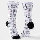 Science Chemistry Scientist Pattern ソックス (傾斜あり)