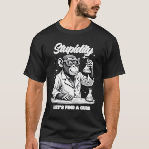 Science Chimp Tおもしろいシャツ – Lab Monkey Joke Tee Tシャツ