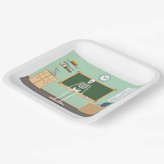 Science Class Skeleton ペーパープレート (傾斜あり)